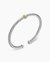 Cable Flex® Station Bracelet in Sterling Silver with 14K Yellow Gold, 4mm